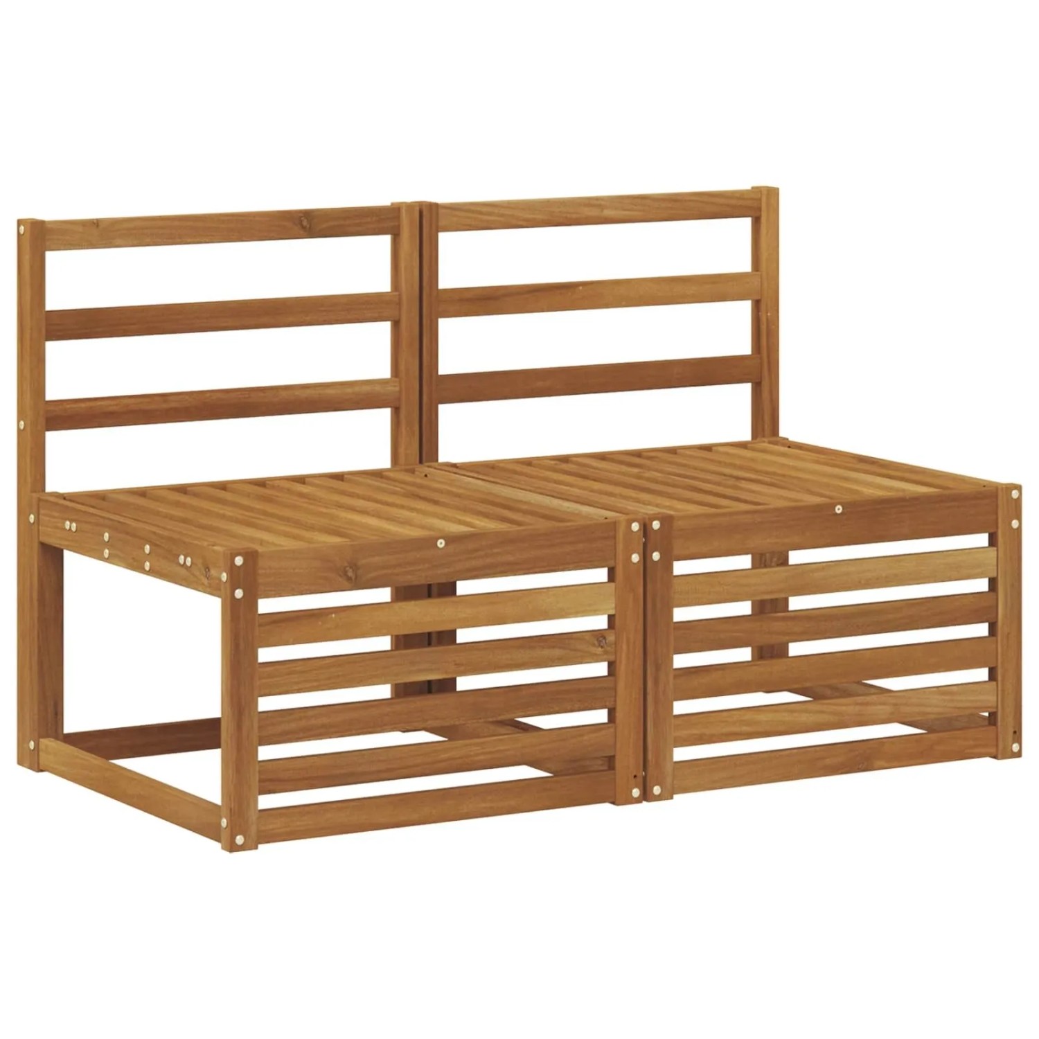 vidaXL 2er-Set Outdoor-Mittelsofa Massives Akazienholz Natur 900494