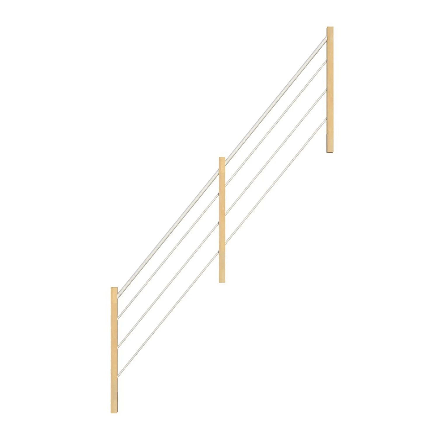 StarWood Holz-Edelstahl-Geländer Weiß Fichte Rechts günstig online kaufen