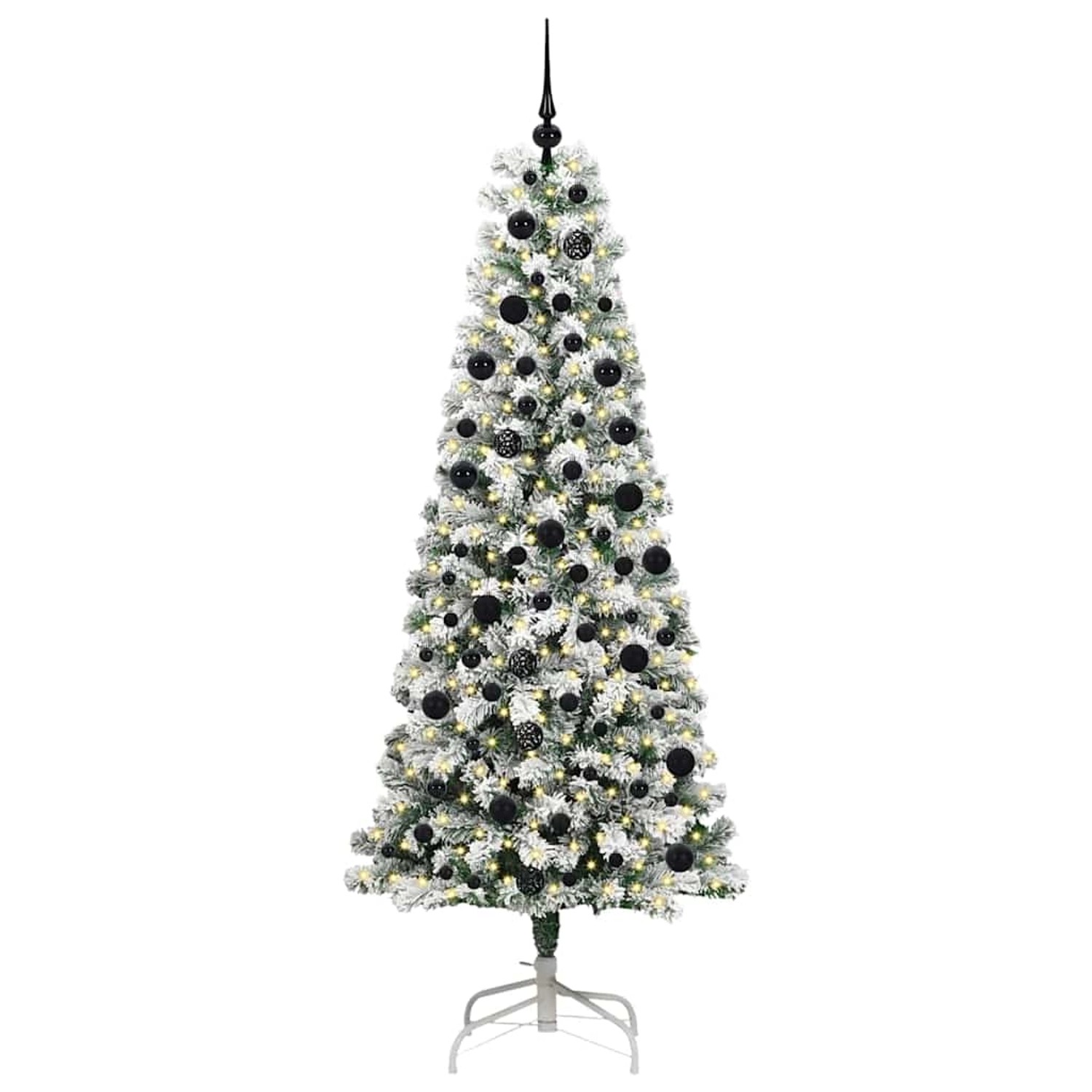 vidaXL Künstlicher Klappbarer Weihnachtsbaum Grün und Weiß 210 cm 3395605