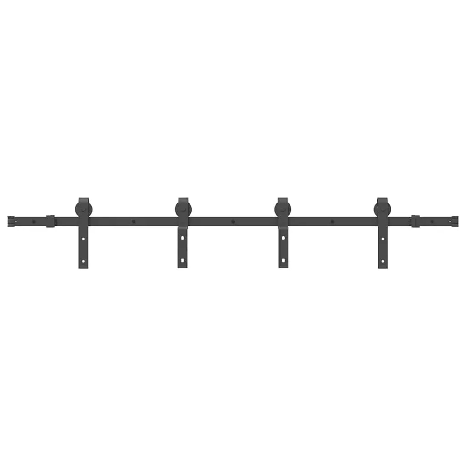 vidaXL Schiebetürbeschlag-Set 183 cm Stahl Schwarz 4009736