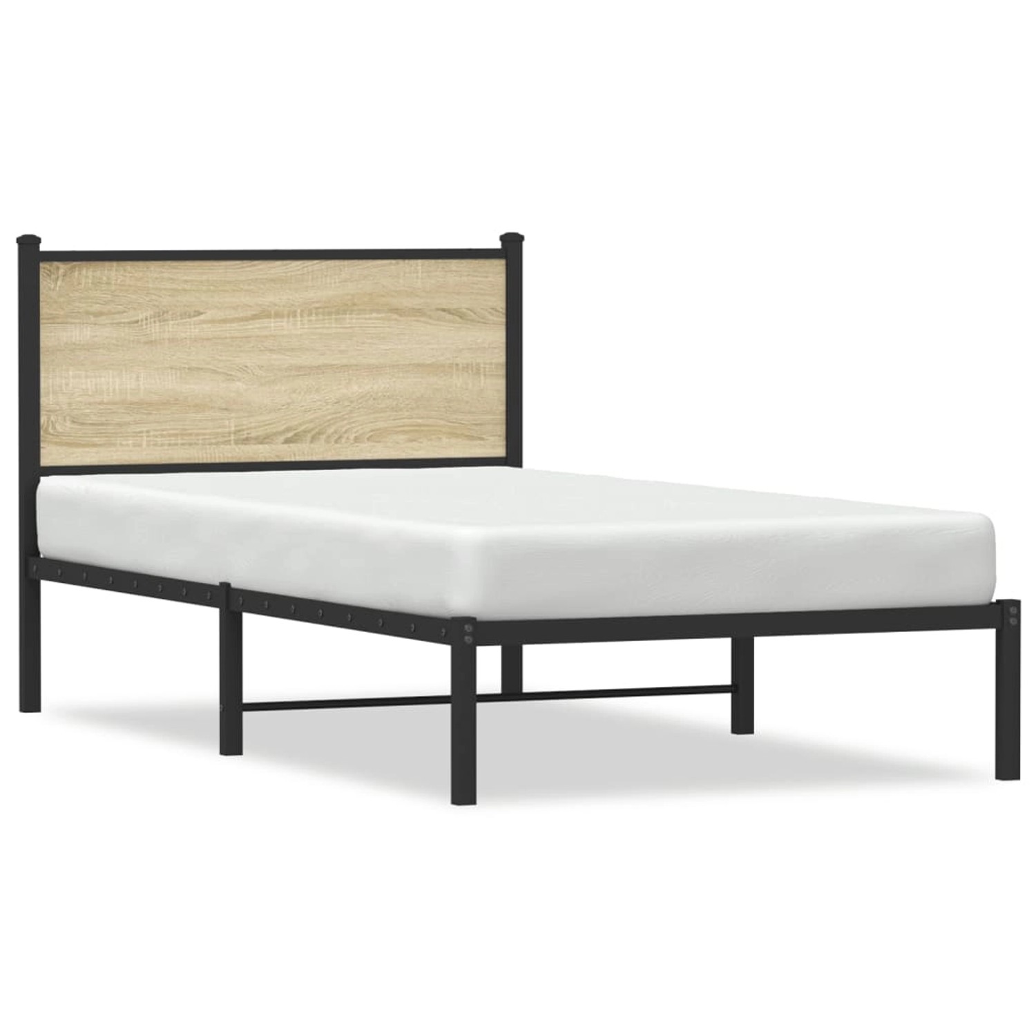 vidaXL Metallbett ohne Matratze Sonoma-Eiche 100x200 cm 4007711 günstig online kaufen