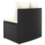 vidaXL Garten-Sofagarnitur, 7-teilig, Poly Rattan schwarz, mit Auflagen. Einzelnes Sofa-Element.