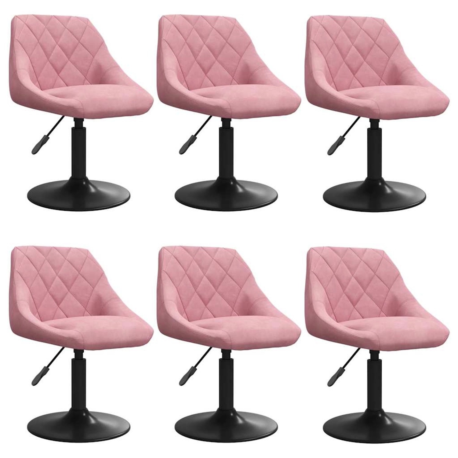 vidaXL Esszimmerstühle 6 Stk Drehbar Rosa Samt 3088807 günstig online kaufen