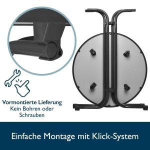 Beautissu Bellini Stehtisch Ø 60cm Grau mit Stella Stehtischhusse Ø 60cm Anthrazit