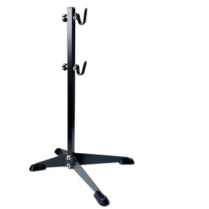 Schwarzer KARAT Fahrrad Parkständer Leon für Hinterradgabel, robust und verstellbar.