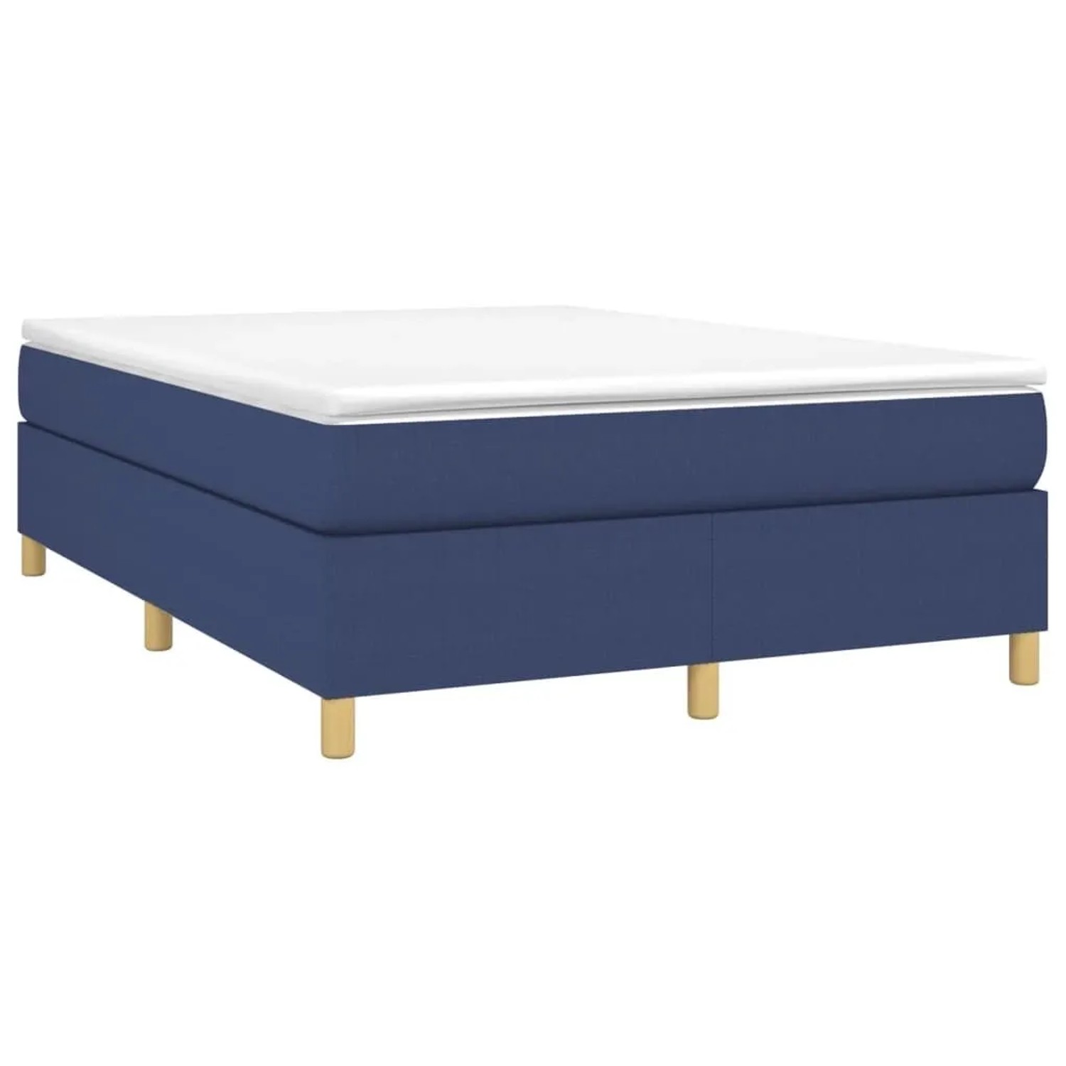 vidaXL Boxspringbett mit Matratze Blau 140x190 cm Stoff 3144520 günstig online kaufen