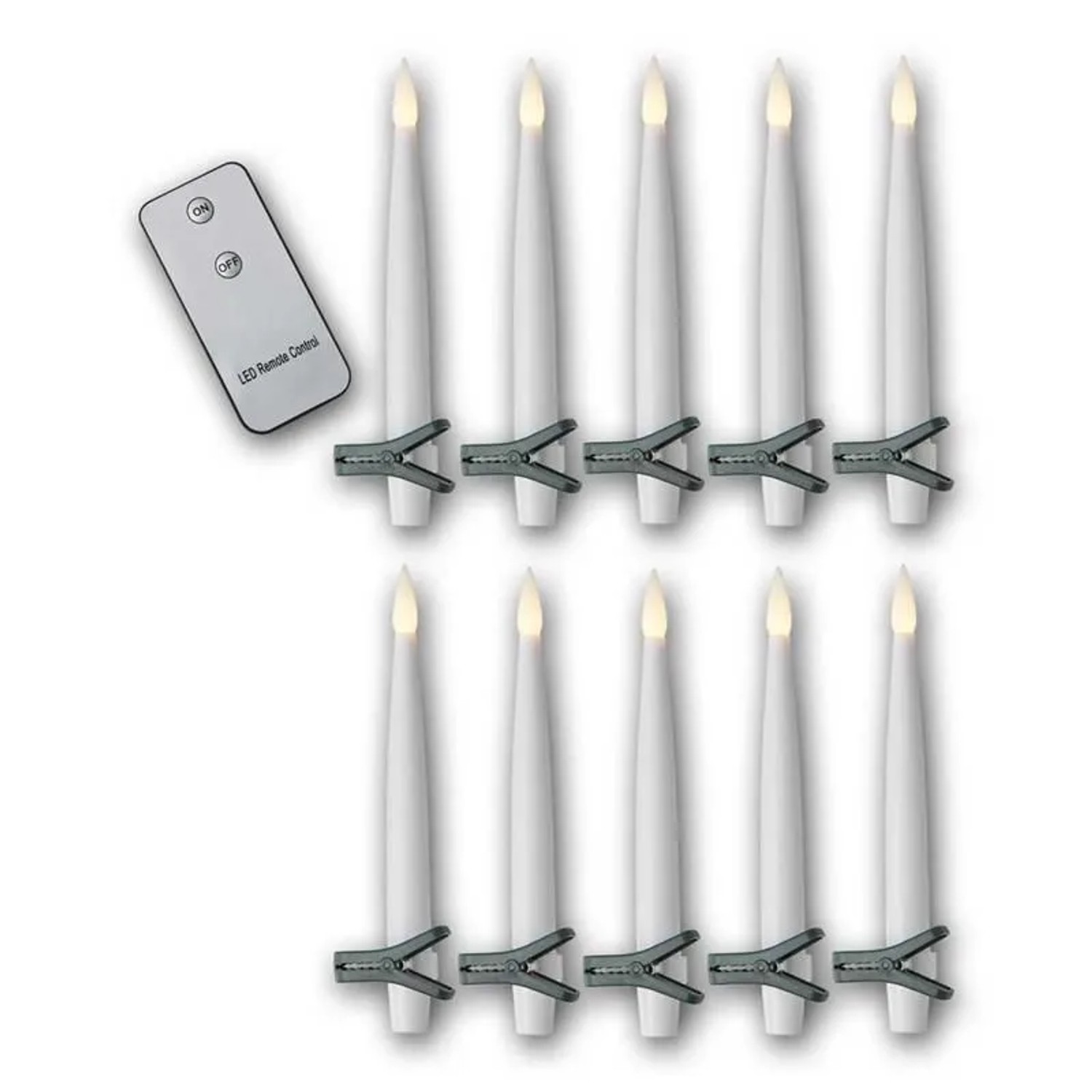 Star Trading Christbaumkerzen 10er Set LED Fernbedienung &Clips
