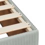 Detailansicht Boxspringbett hellgrau 100x200 cm mit Lattenrost. Bett für erholsamen Schlaf.