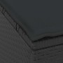 Detailansicht: Schwarze vidaXL Garten Essgruppe aus Poly Rattan mit Sitzkissen.