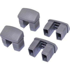 Fußkappen für Bonlee Gartenstuhl/Klappsessel, 4er-Set, Kunststoff, grau.