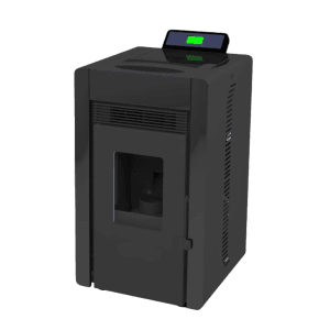 Schwarzer SCHENGER Pelletofen HLP3402 mit Display, 5,5kW, A++ und WiFi.