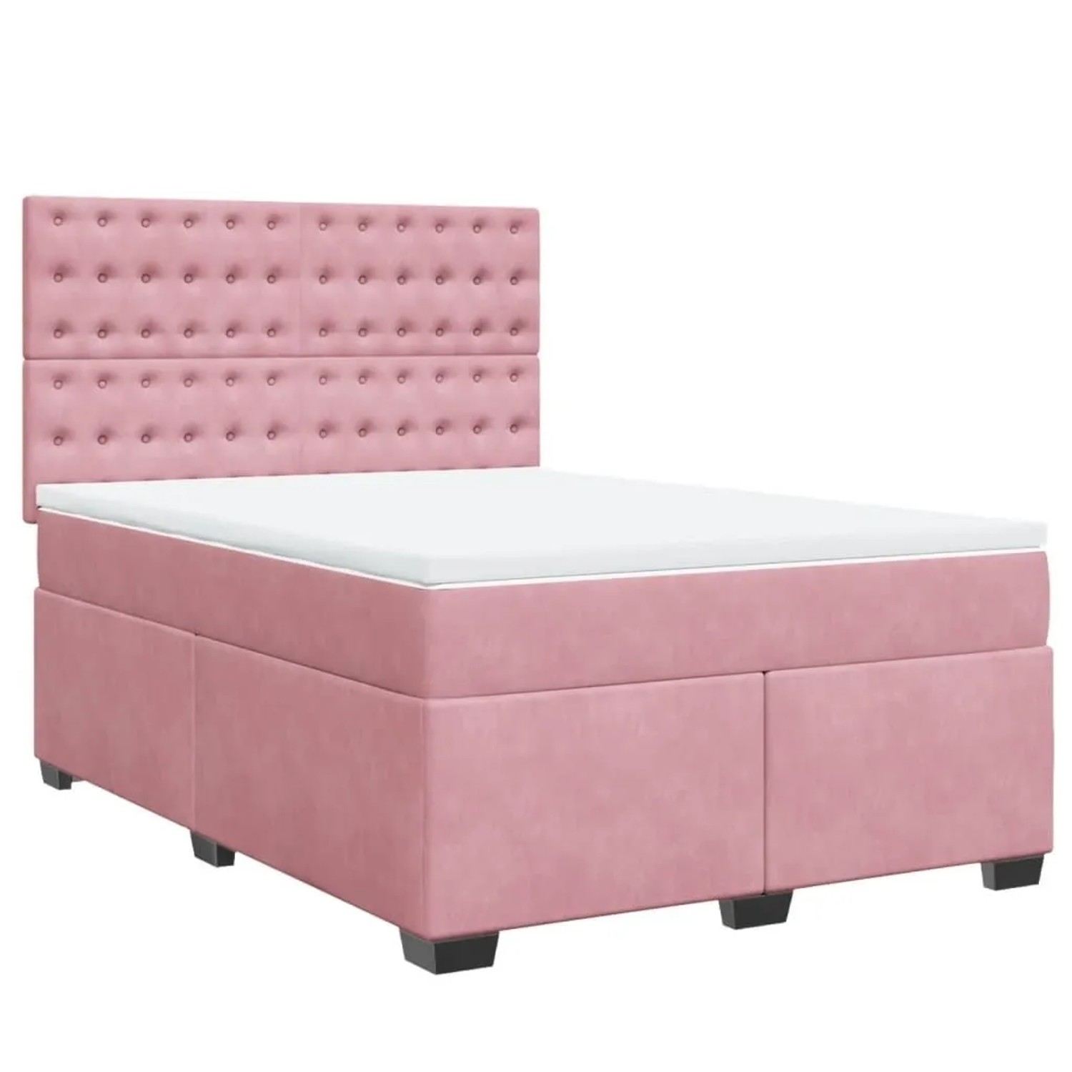 vidaXL Boxspringbett mit Matratze Rosa 140x190 cm Samt 3293223 günstig online kaufen
