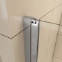 Detailaufnahme Duschparadies Runddusche: Chrom-Rahmen und 6mm Klarglas der Duschkabine.
