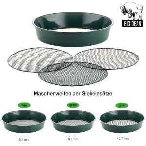 BigDean 2er Set XL Gartensieb Aus Metall Durchmesser 37cm Fein Bis Grob Inkl Austauschbarer Siebeinsätze In 3 Größen 6 4 9 5 Und 12 7 Mm Erdsieb