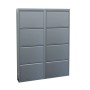 ebuy24 Pisa Schuhschrank mit 8 Klappen in Metall Grau, fertig montiert.