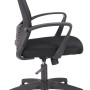 Ergonomischer, schwarzer DELUKE Bürostuhl mit Netzbespannung und verstellbarer Höhe.