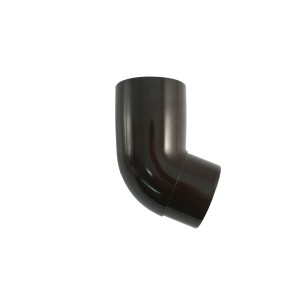 Brauner Marley Fallrohrbogen 67 Grad DN 105 aus Kunststoff für Dachrinnen.