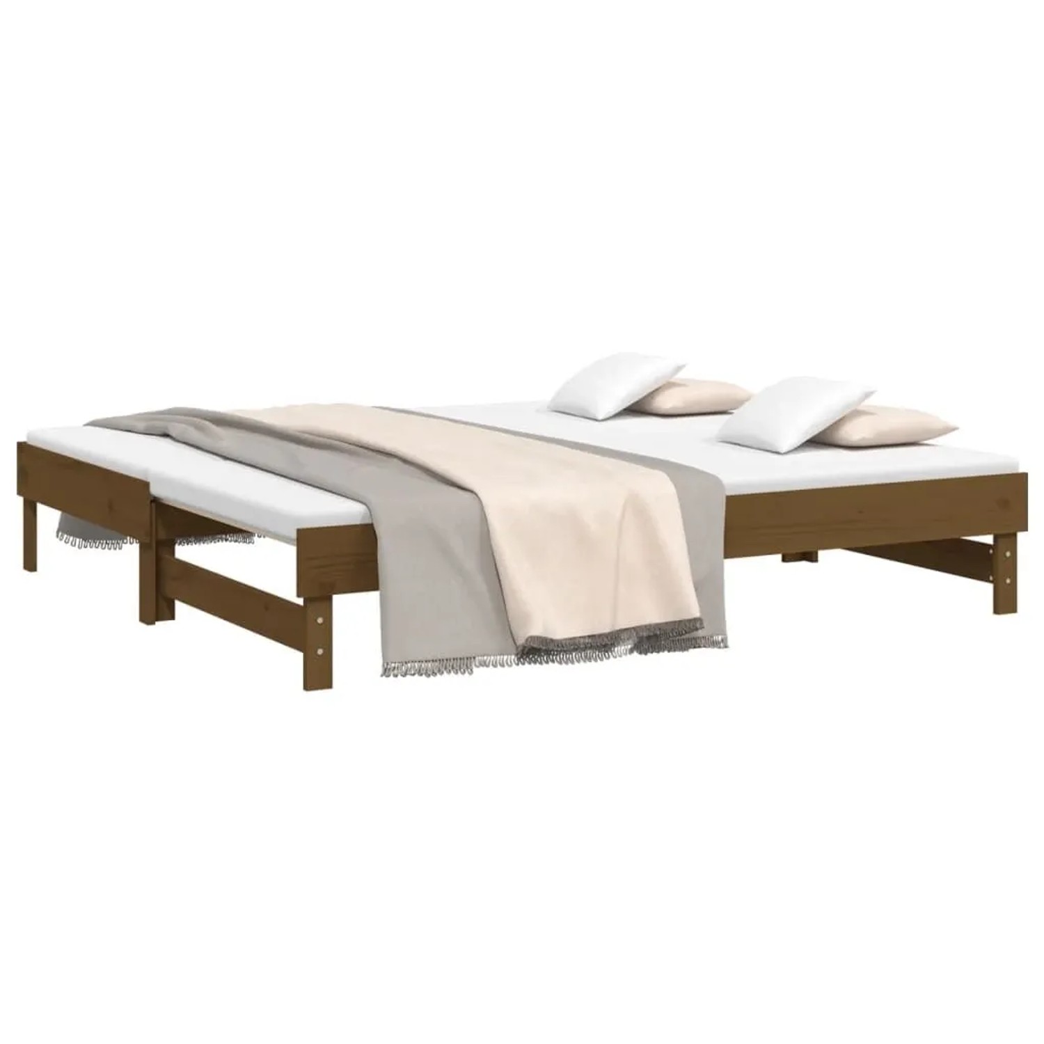 vidaXL Tagesbett Ausziehbar Honigbraun 2x 75x190 cm Massivholz Kiefer 82339 günstig online kaufen