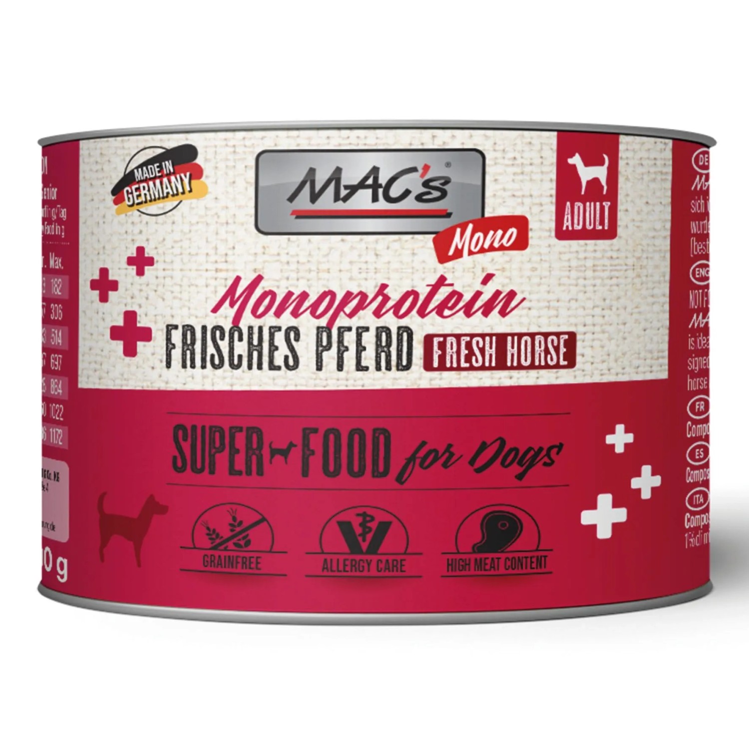 Mac's Hunde-Nassfutter Mono Sensitive Pferd Pur 200 g