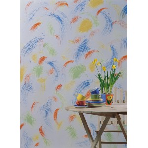 Wandgestaltung mit LUX Effektbürste Struktur 35x13 cm, farbige Wischtechnik.