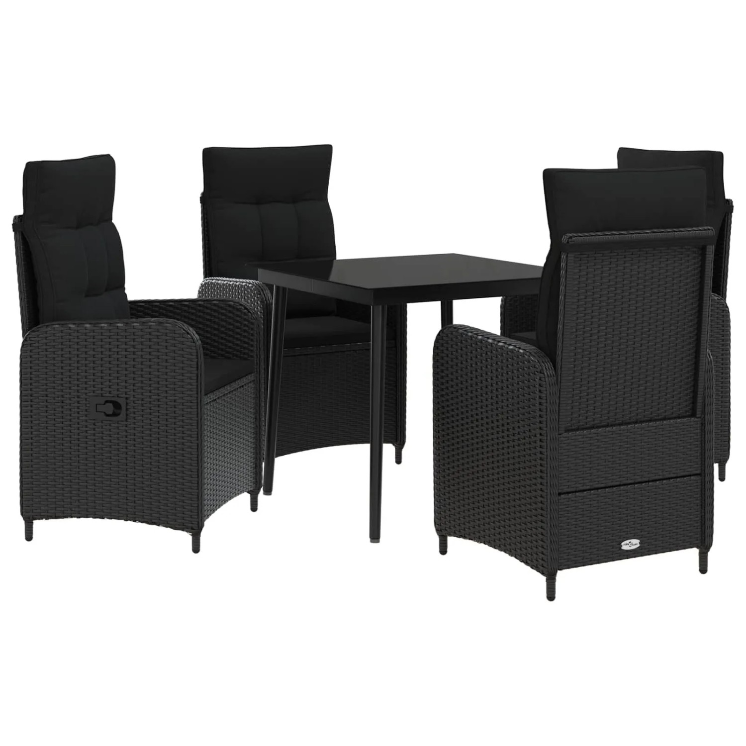 vidaXL Sofa-Tischset mit Kissen mit Kissen 5 Stk Schwarz 3422449