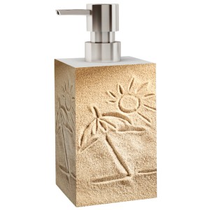 Sanilo Seifenspender Sunshine mit Strandmotiv, ideal für Bad & Küche.