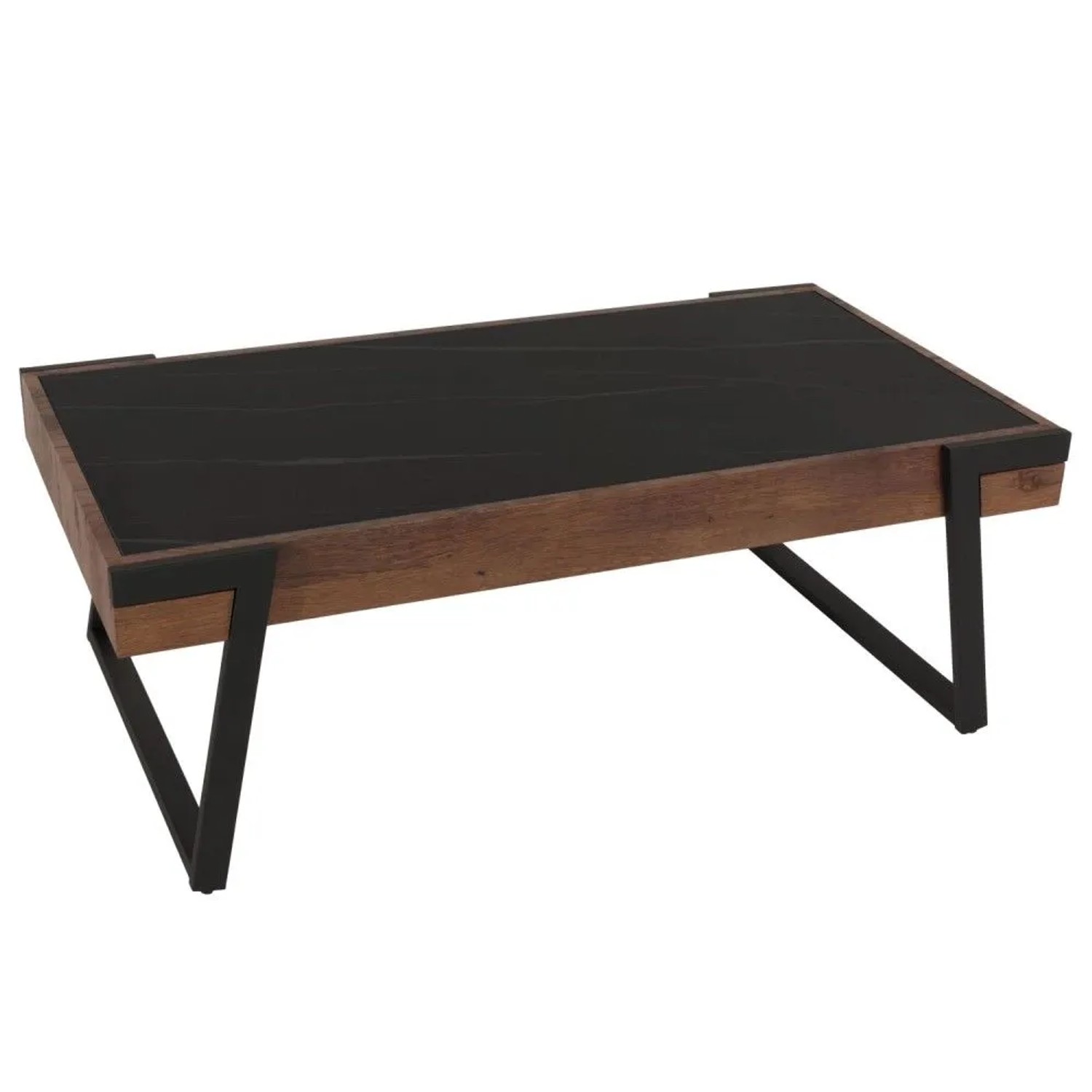 MCW Couchtisch L89 Schwarz Holz Dunkelbraun