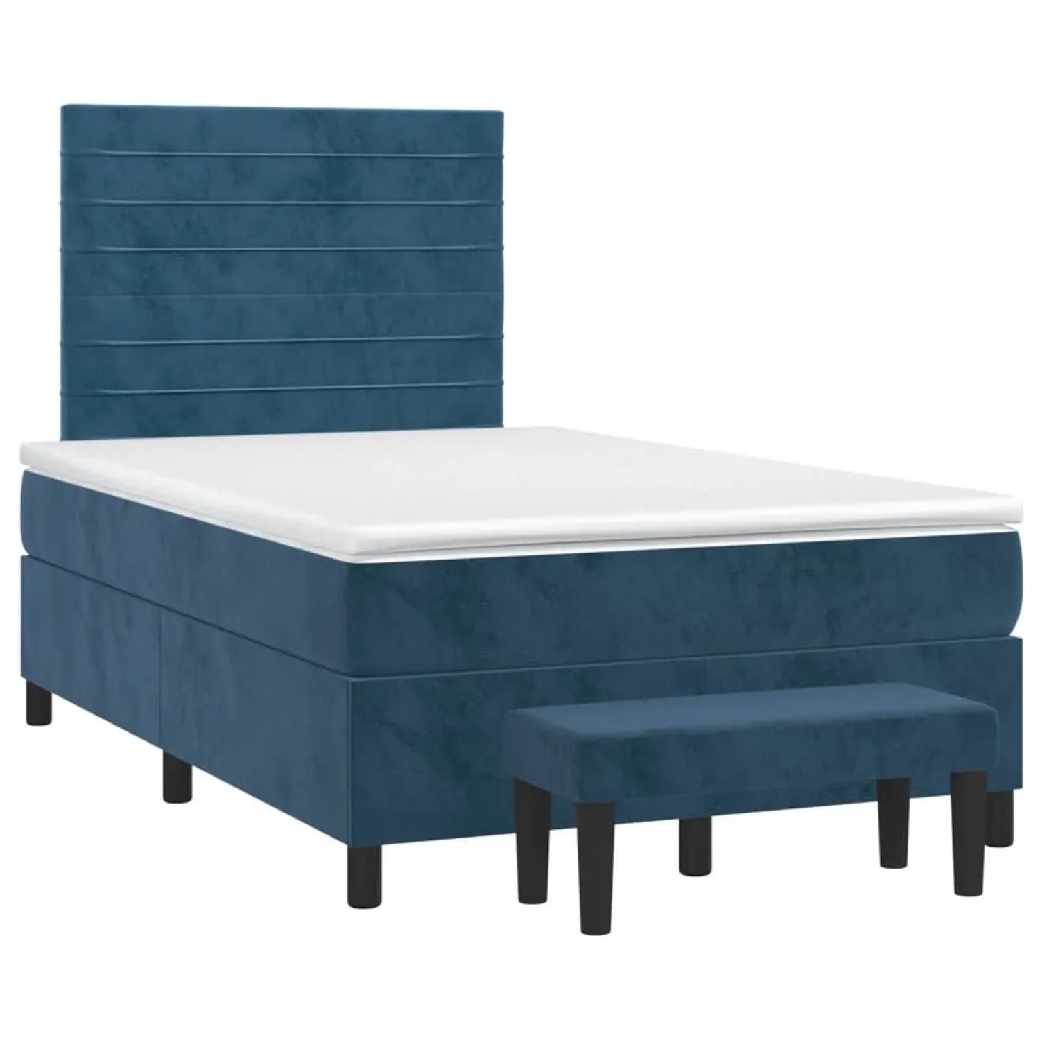 vidaXL Boxspringbett mit Matratze Dunkelblau 120x190 cm Samt 3270479 günstig online kaufen