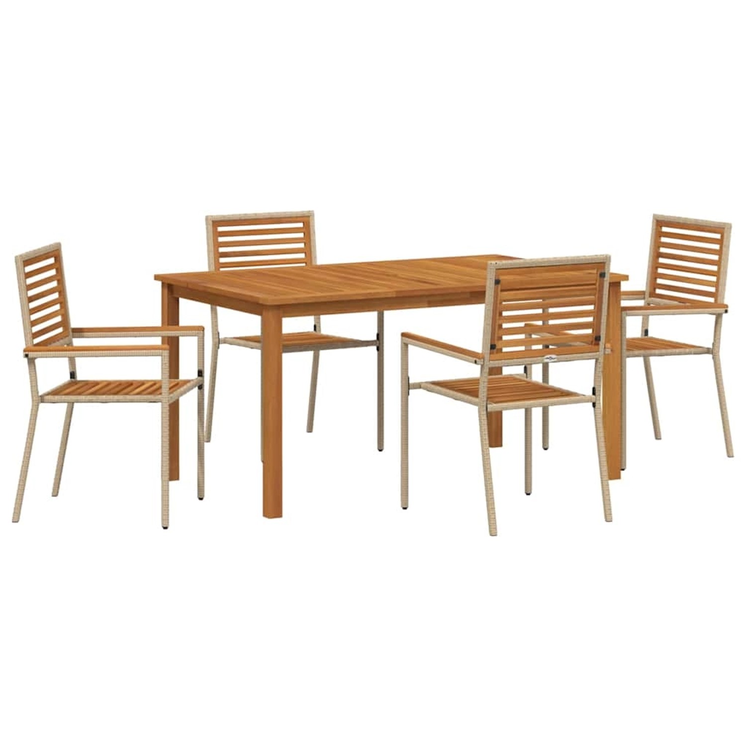 vidaXL Garten Essgruppe 5-Tlg Beige Poly Rattan 3365519 günstig online kaufen