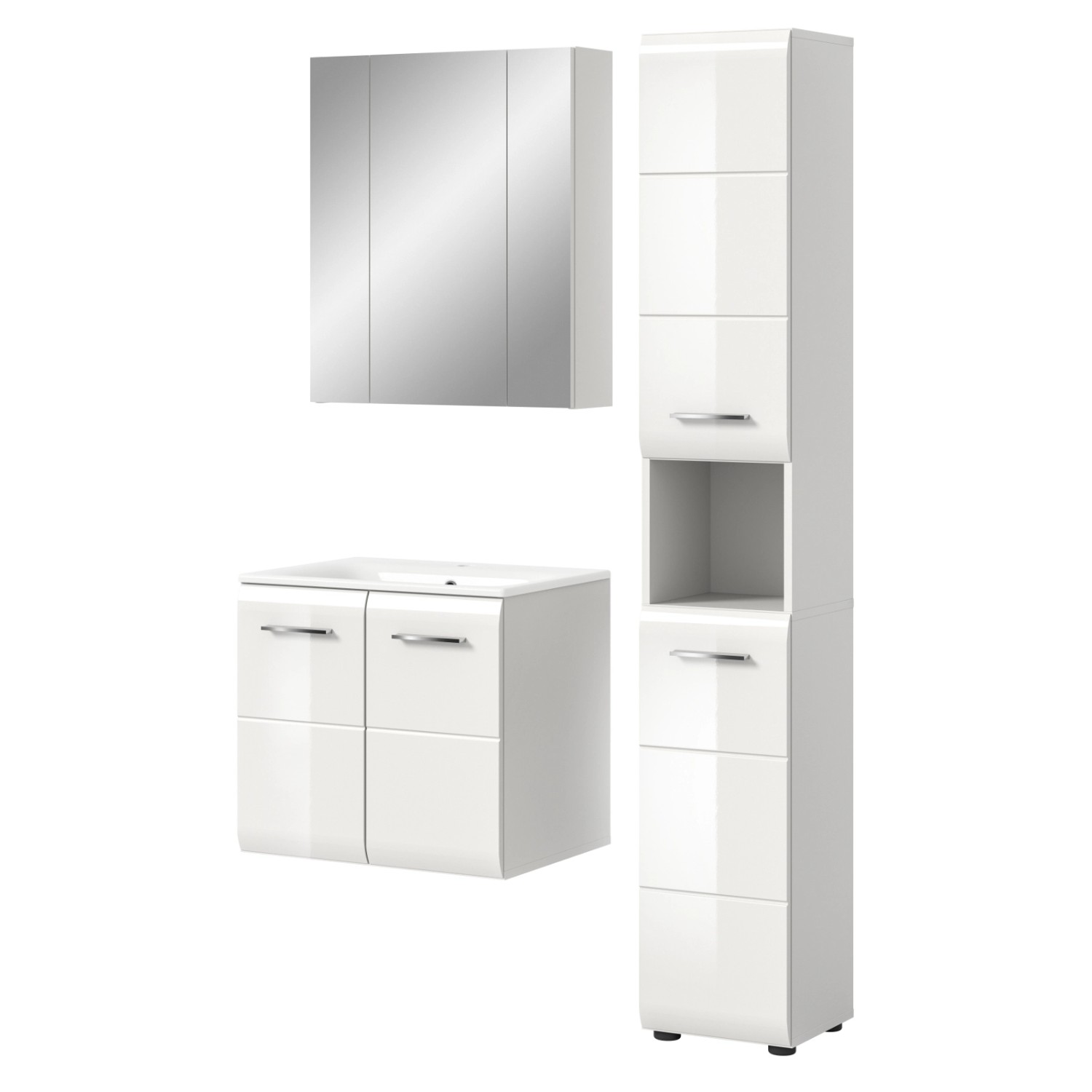 Inn.Furn Badmöbel Set 105 cm in Weiß Hochglanz 3-teilig Cover günstig online kaufen
