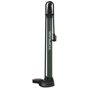 Topeak Joeblow Mountain ll Standpumpe, dunkelgrün/schwarz, mit Manometer für Fahrradreifen.