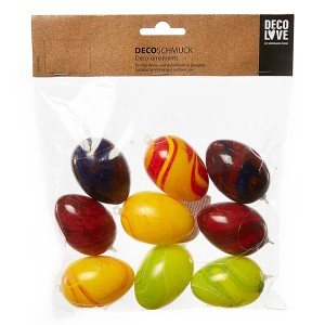 Brauns-Heitmann Außen-Eier, marmoriert, bunt, 9 Stück, ca. 6 cm, Osterdeko.