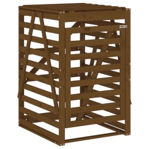 DELUKE 1er Mülltonnenbox Kiefernholz BOUMI 84x90x128,5cm Braun Mülltonnenverkleidung Für 1 Tonne Müllbox Aus Holz