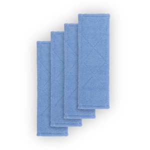 4 blaue Bestlivings Bodenwischer Ersatzbezüge aus Mikrofaser im 4er Pack.