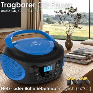 Cyberlux CL-610 CD-Player Tragbar CD/MP3/USB Radio Blau