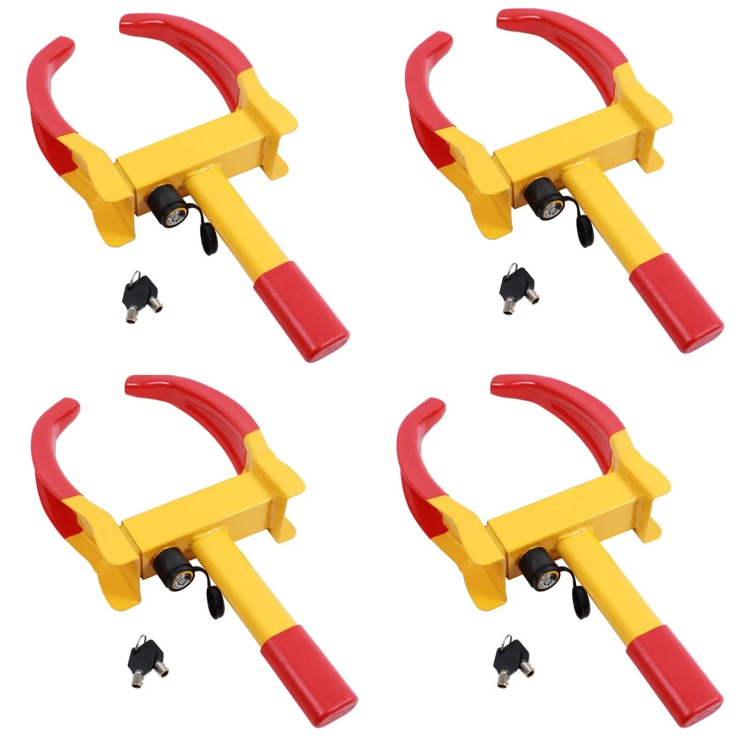 TRUTZHOLM 4er Set Parkkralle mit Sicherheitsschloss Reifenbreite 17 bis 27,5 cm mit je 2 Schlüsseln