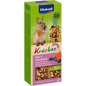 Vitakraft Kräcker Wald- und Holunderbeere für Kaninchen, 2 Stück. Knabberstangen mit витамины und Mineralien.