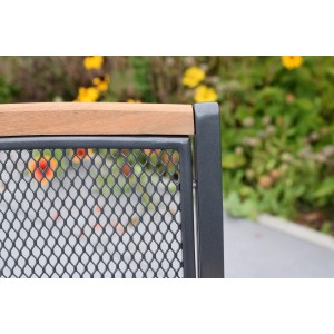 Detailansicht: Merxx Gartensessel Tilos 2er Set, stapelbarer Gartenstuhl mit Akazienholz und Aluminium.