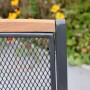 Detailansicht: Merxx Gartensessel Tilos 2er Set, stapelbarer Gartenstuhl mit Akazienholz und Aluminium.