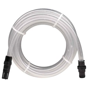 vidaXL Saugschlauch, transparent, 10 m, mit PVC-Anschlüssen für Gartenpumpen.