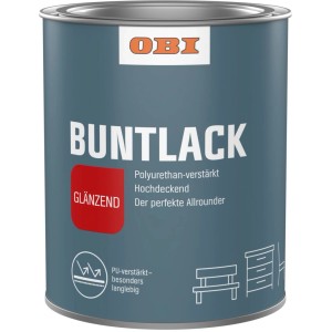 OBI PU Buntlack Silbergrau glänzend, 125ml Dose. Polyurethan-verstärkter Lack für Innen & Außen.