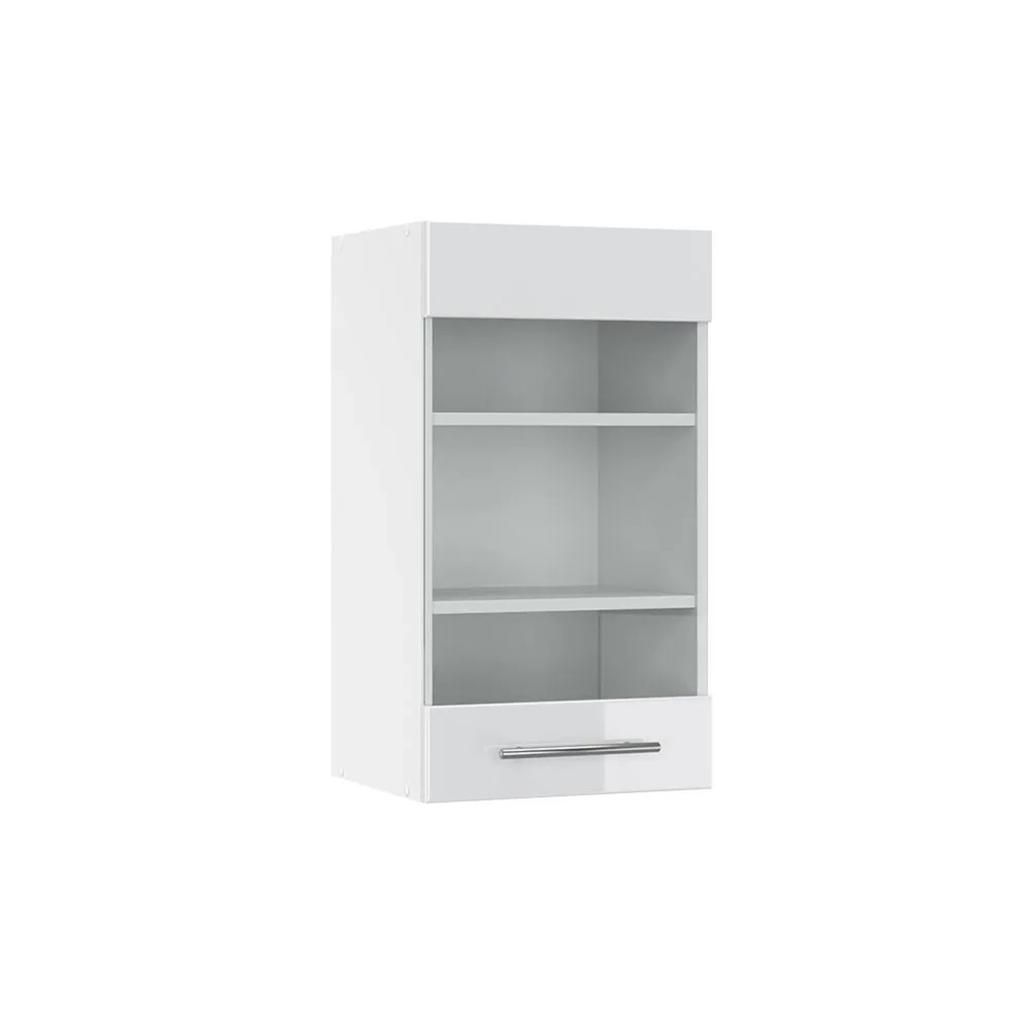Vicco Küchenglasschrank Fame-Line Glashängeschrank Weiß Hochglanz Weiß 40 cm