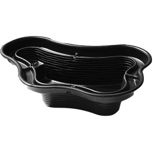 Schwarzer Ubbink Fertigteich Calmus SIV mit Pflanzzonen, 530 l Volumen.