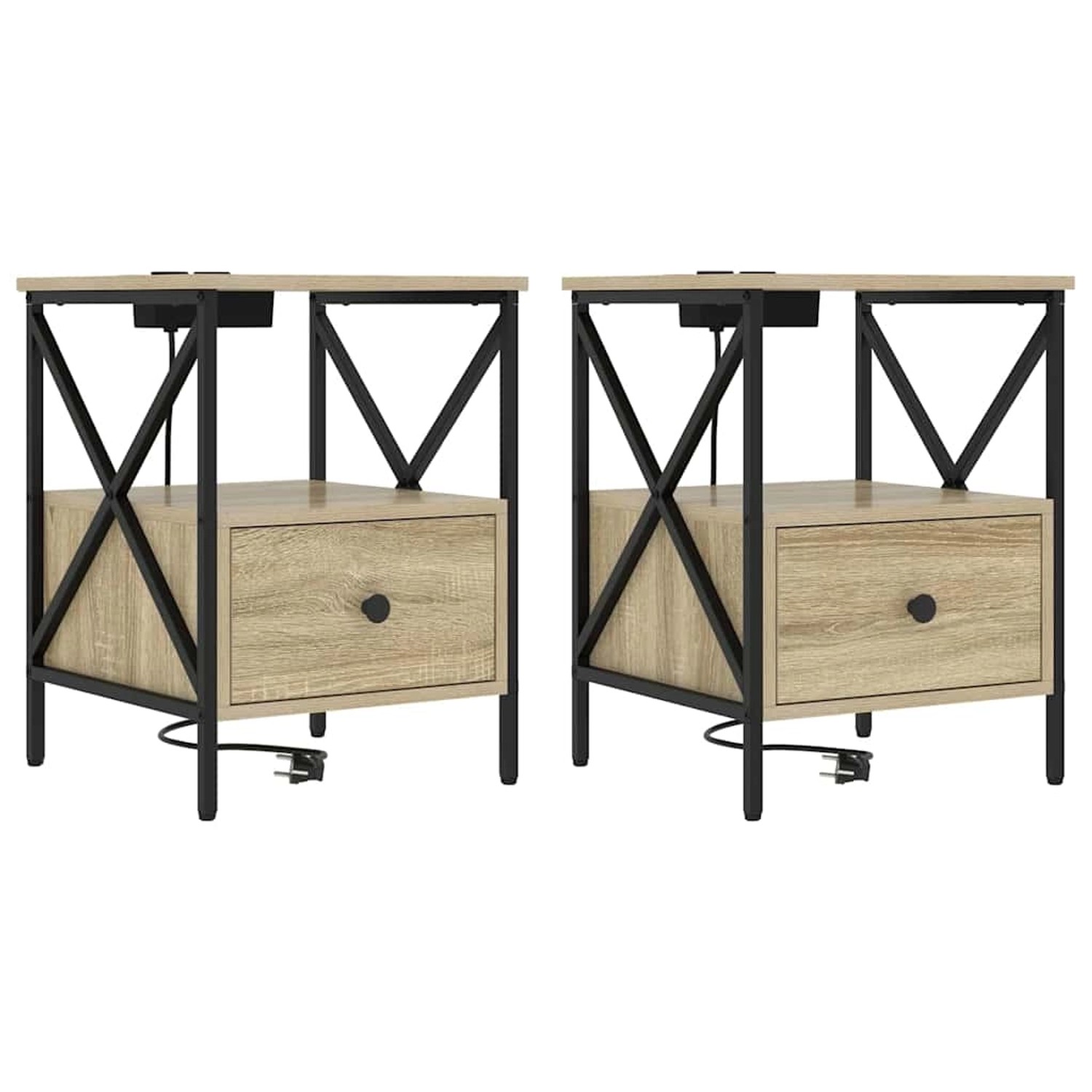 vidaXL Nachttisch Sonoma-Eiche 41,5 x 40,5 x 55 cm Holzwerkstoff 859553 günstig online kaufen
