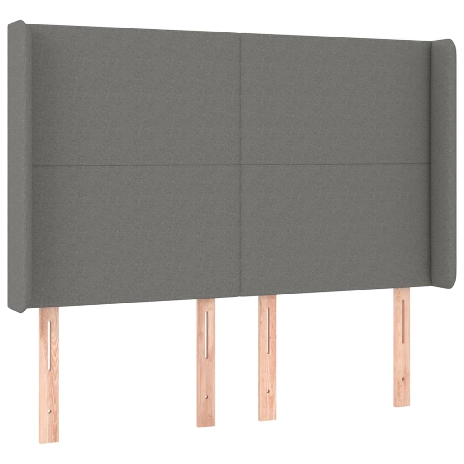 vidaXL LED Kopfteil Dunkelgrau 147x16x118/128 cm Stoff 3123767