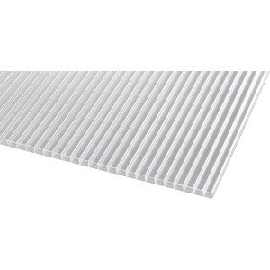 Transparente Gutta Hohlkammerplatte, 16 mm stark, zur Kunststoffbedachung. Lichtdurchlässig und isolierend.