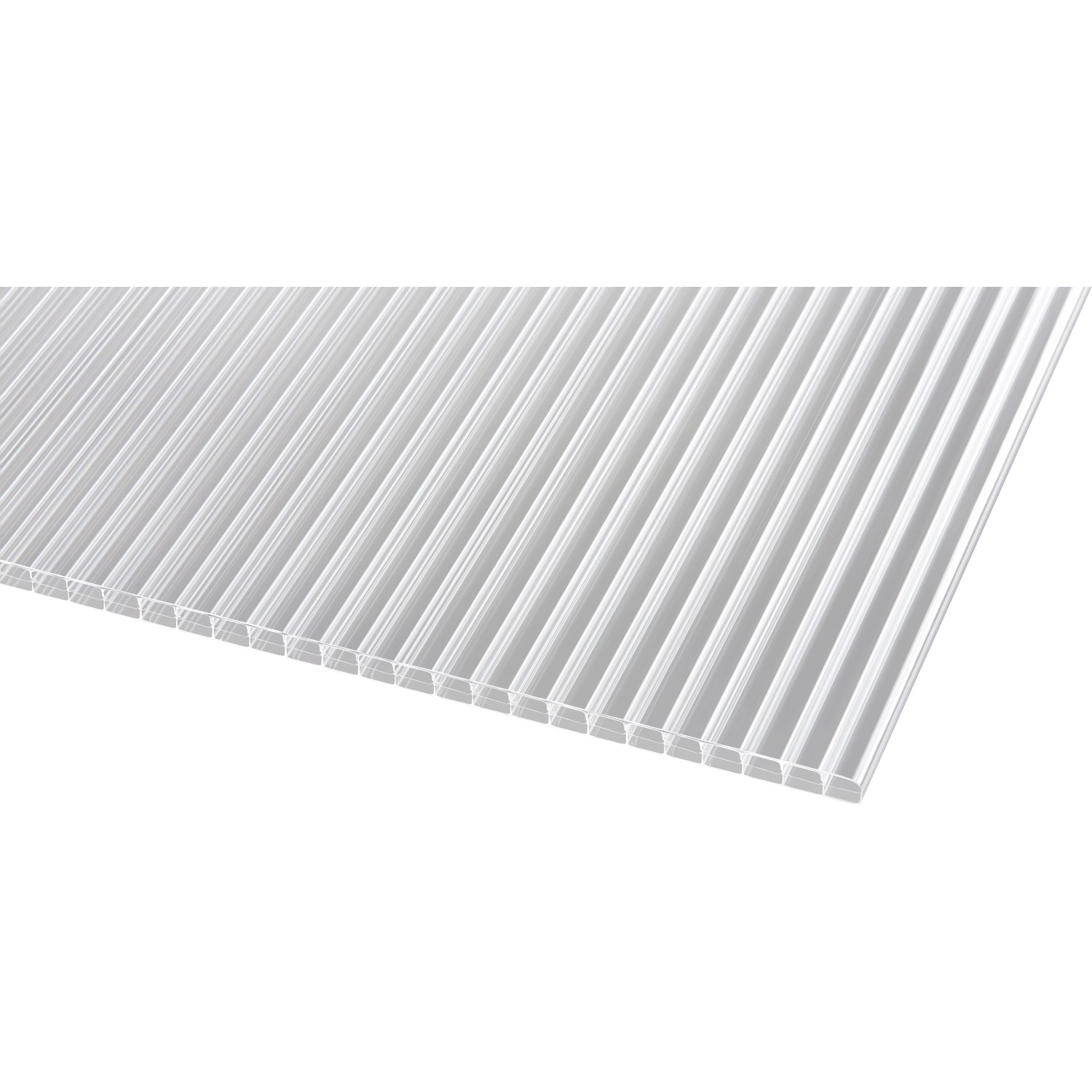 Transparente Gutta Hohlkammerplatte, 16 mm stark, zur Kunststoffbedachung. Lichtdurchlässig und isolierend.