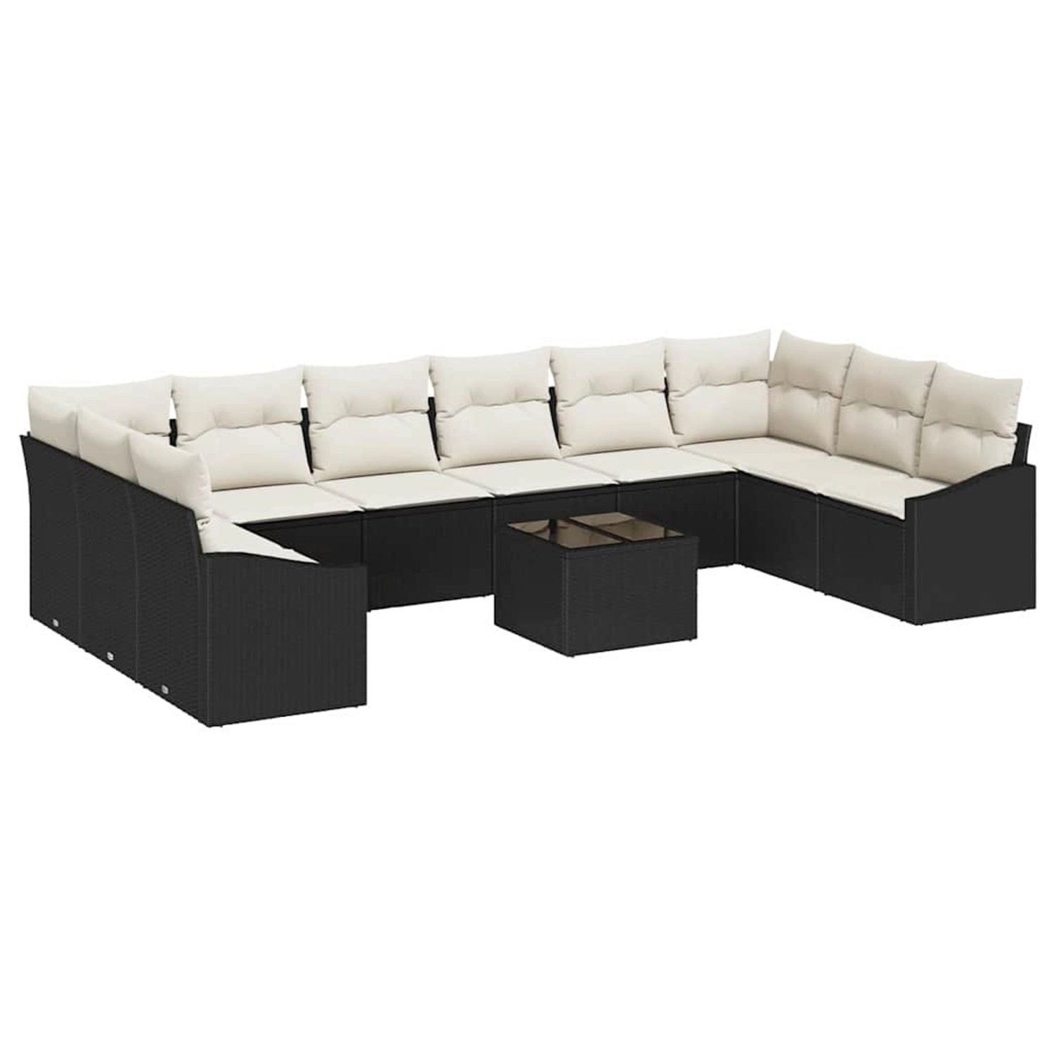 vidaXL Garten-Sofa-Set 11-Tlg Schwarz Poly Rattan 3346907 günstig online kaufen