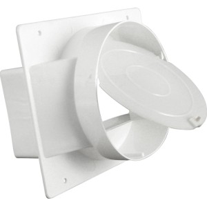 Marley Adapter rund-eckig mit Rückstauklappe, System 150, für Flachkanäle und Rohre.