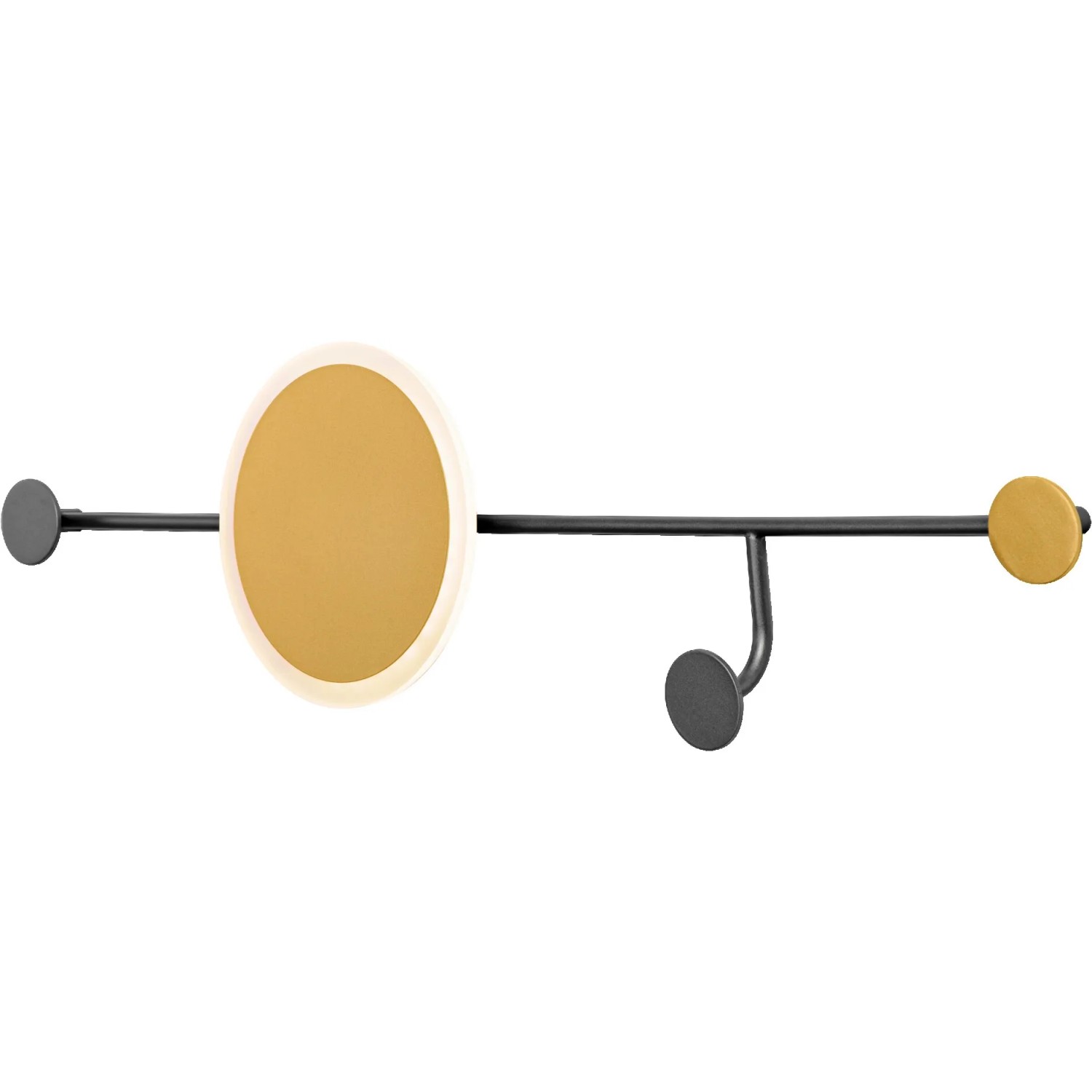 Graue Ledvance Wandlampe Decor Perchero, 77 cm, mit Kleiderhaken und indirektem Licht.